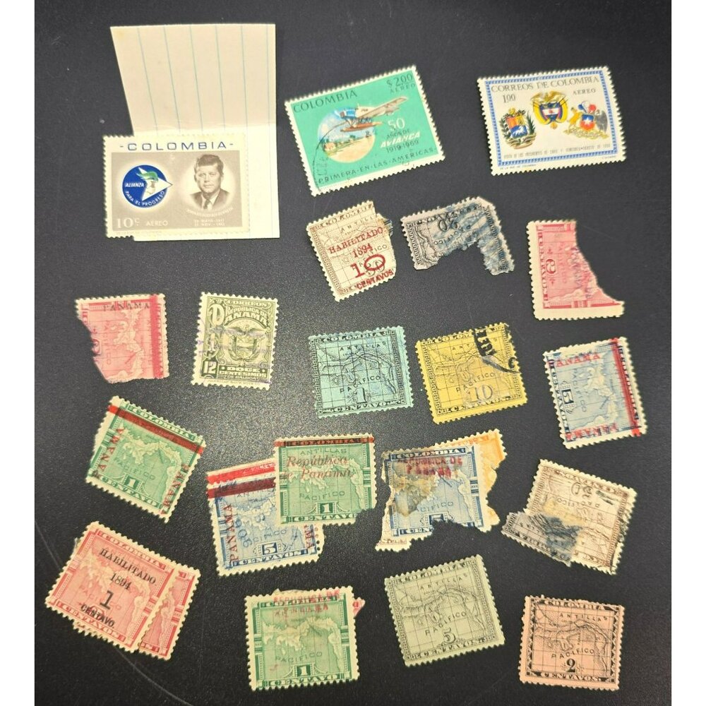 Vintage Colombia Postage Stamp Collection International Collectables LI3048